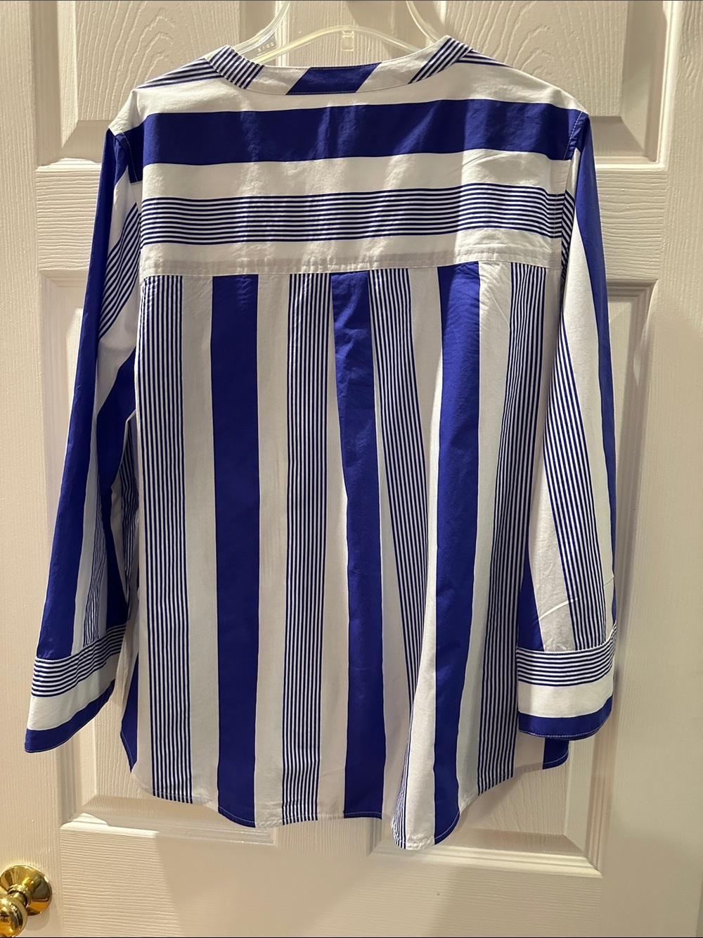 J. Crew Royal Blue Top with Black Trim - Picture 3 of 3
